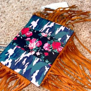 Camo fringe crossbody